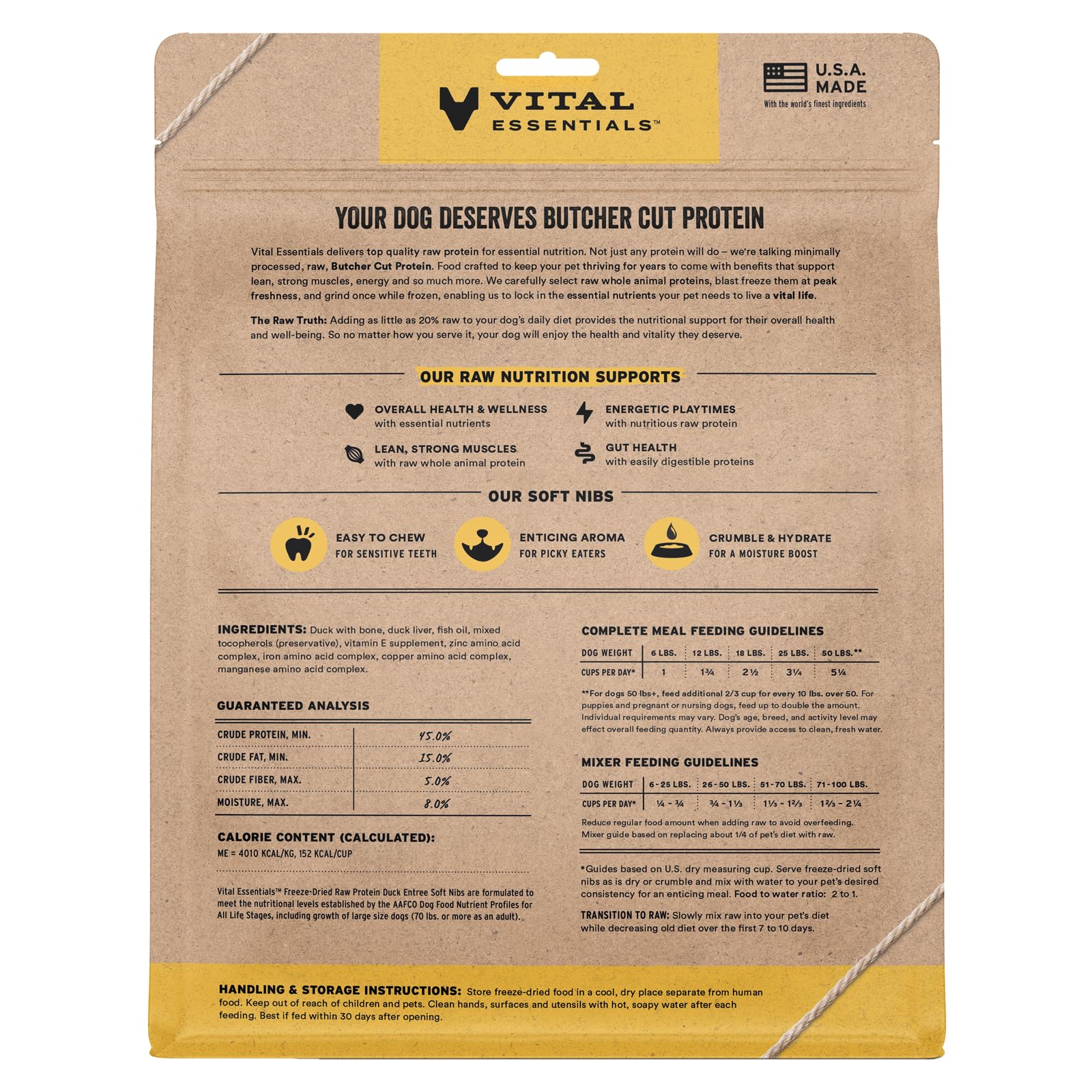 Vital Essentials, bouchées mous avec organes pour un apport nutritionnel naturel.