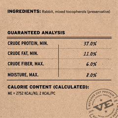 Vital Essentials friandise sans céréales au lapin, adaptée à un régime sensible.