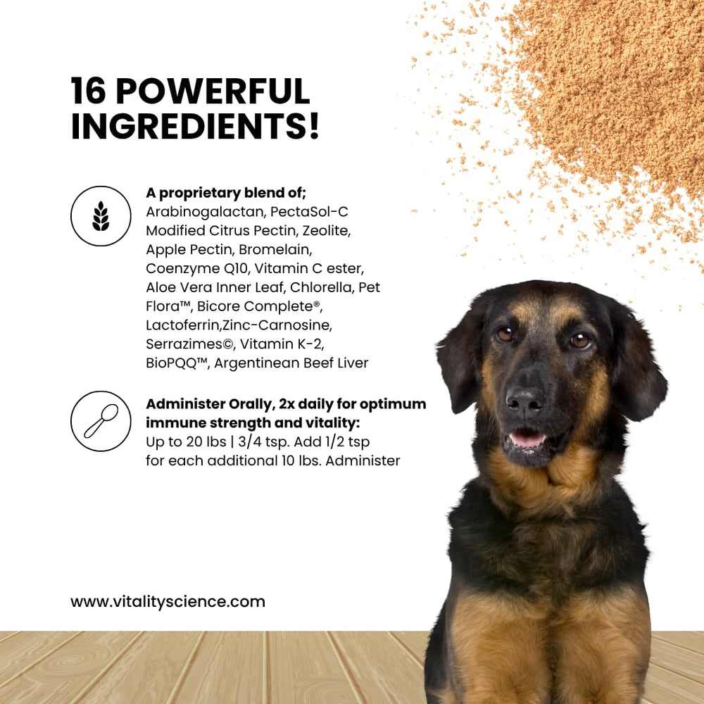 Celloquent présente 16 ingrédients naturels sans additifs pour chiens.