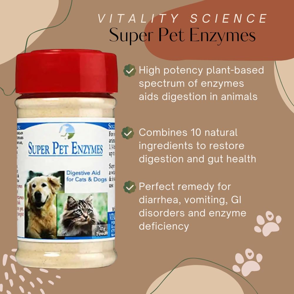 Vitality Science enzymes naturels pour chiens — spectre complet pour digestion et confort quotidien