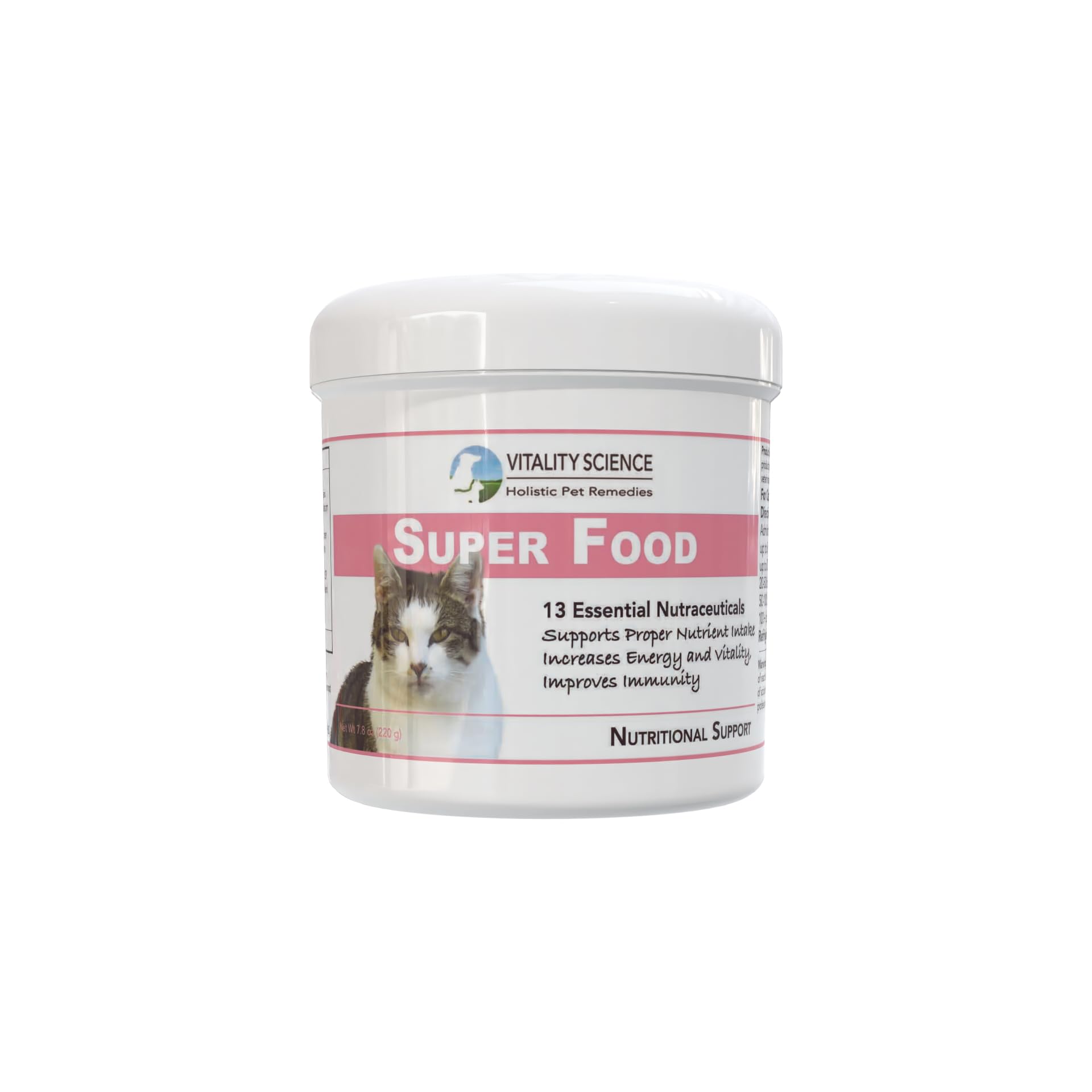 Vitality Science Super Food pour chats – poudre énergie, support possible à l'énergie quotidienne.