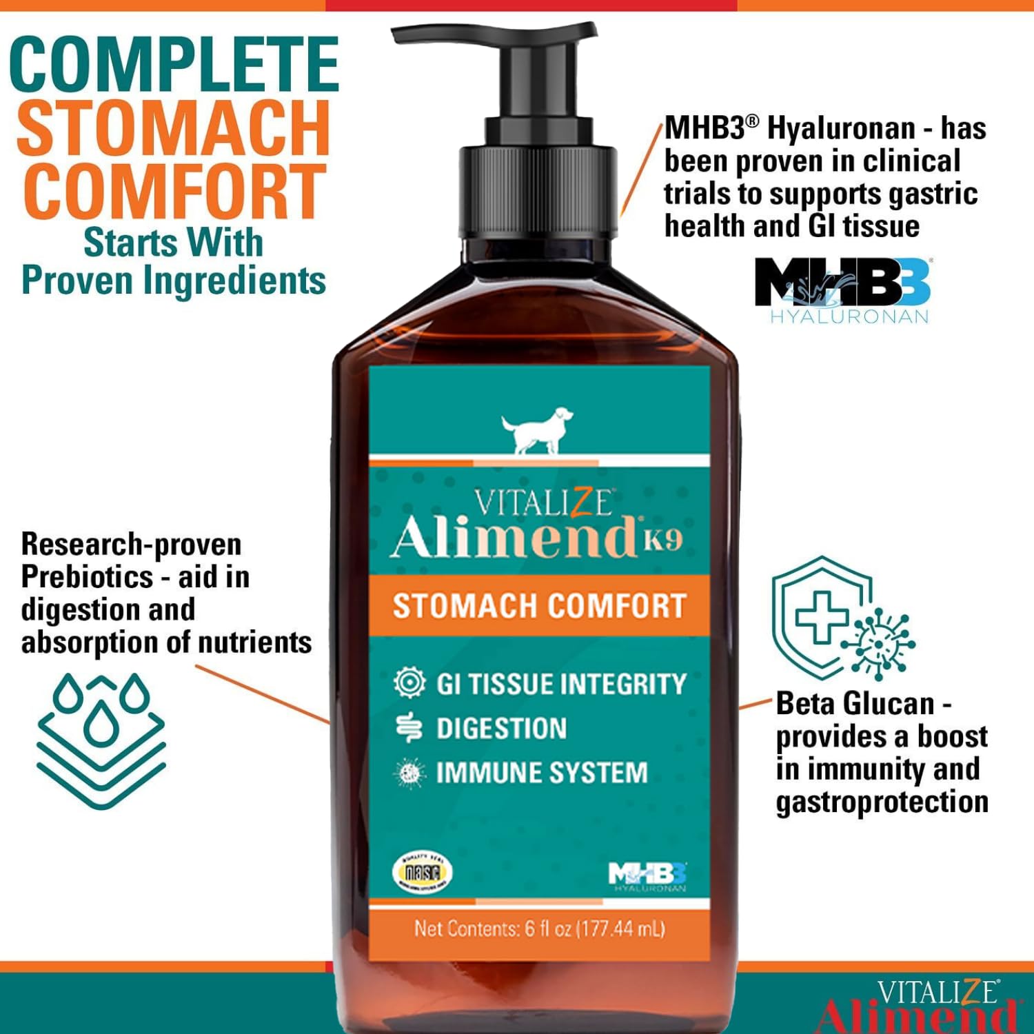 Vitalize Alimend K9 – etiquette montrant les mentions nutritionnelles.