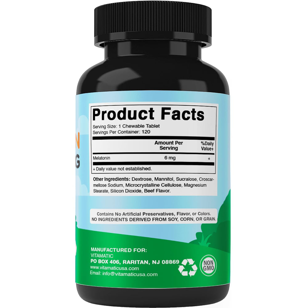 Vitamatic Melatonin chien – fabrication USA et normes GMP