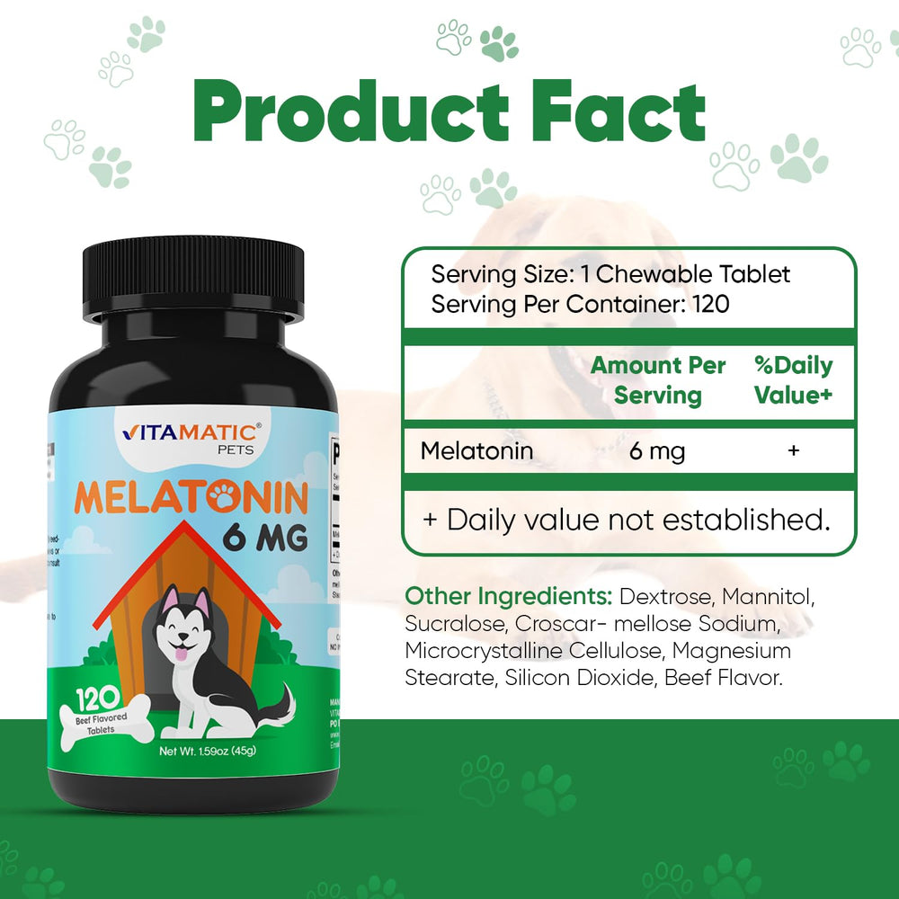 Vitamatic Melatonin chien – bouchées saveur boeuf appréciées par l’animal