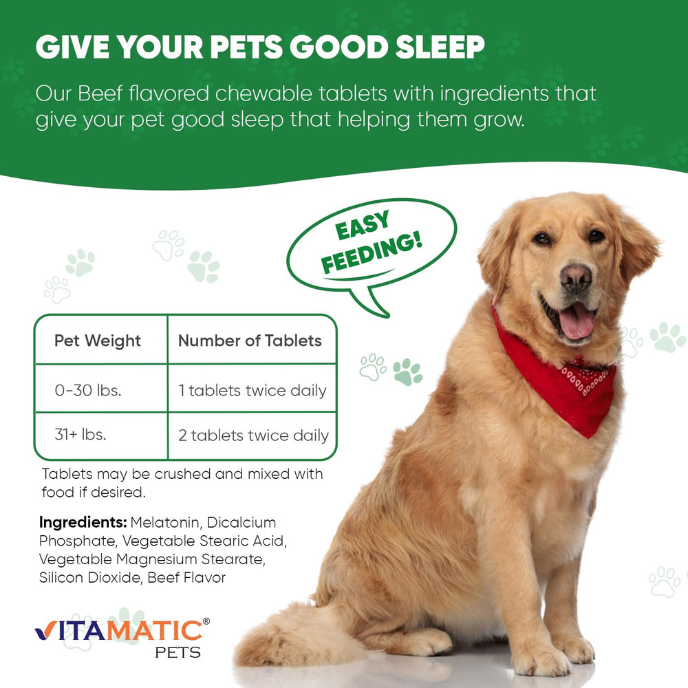 Vitamatic Melatonin chien – tablettes relaxantes pour plus de calme