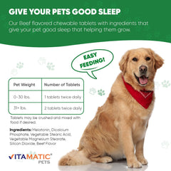 Vitamatic Mélatonine pour chien — voyage, aide à maintenir le calme pendant les trajets.