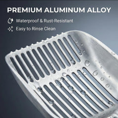 Pelle-litiere aluminium coulée Vitisyao, accès facile aux coins.
