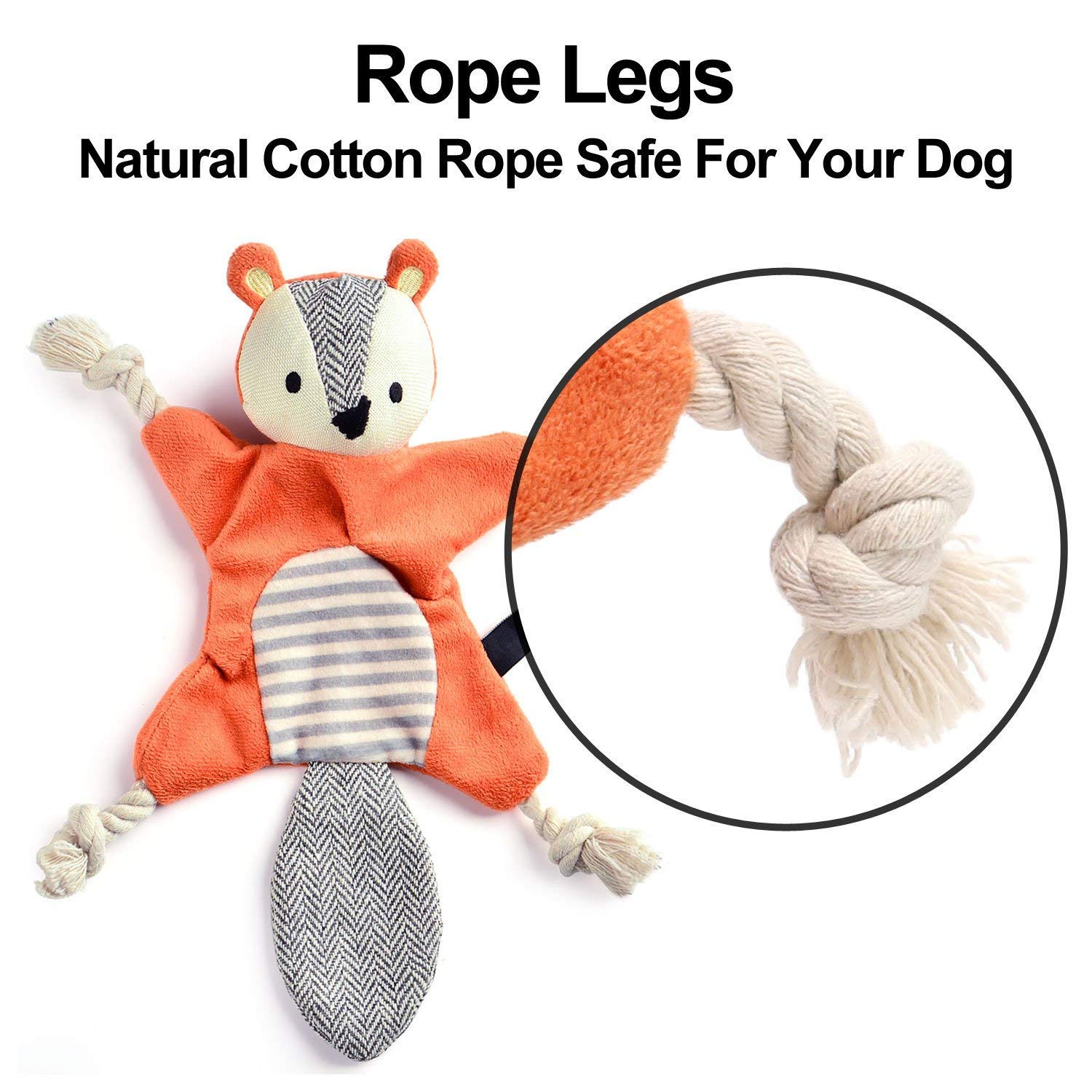 Jouet écureuil Vitscan taille adaptée aux petits chiens environ 28 cm.