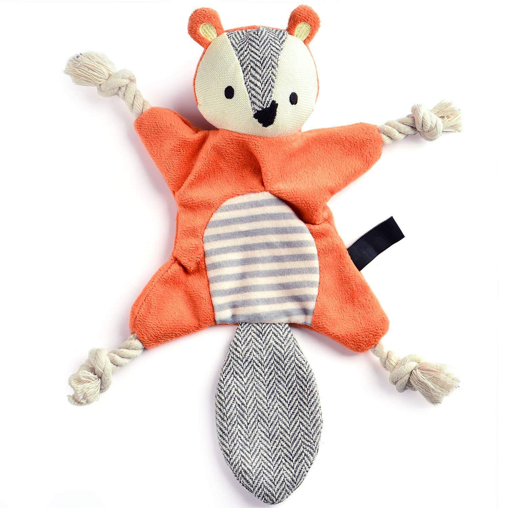 Jouet peluche écureuil Vitscan en vue générale, divertissant les petits chiens.