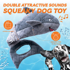 Jouet interactif requin Vitscan incite le chien à mordre, secouer et interagir toute la journée.