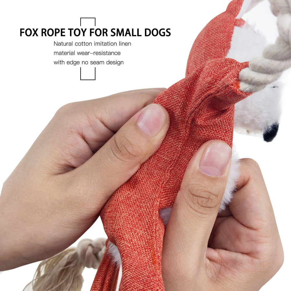 Jouet interactif renard Vitscan pour chiots et petits chiens, stimulant l'attention et l'amusement.