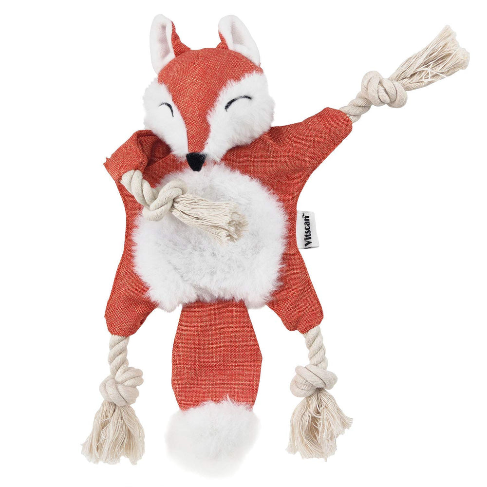 Jouet renard Vitscan en peluche, yeux brodés pour un look mignon et durable.