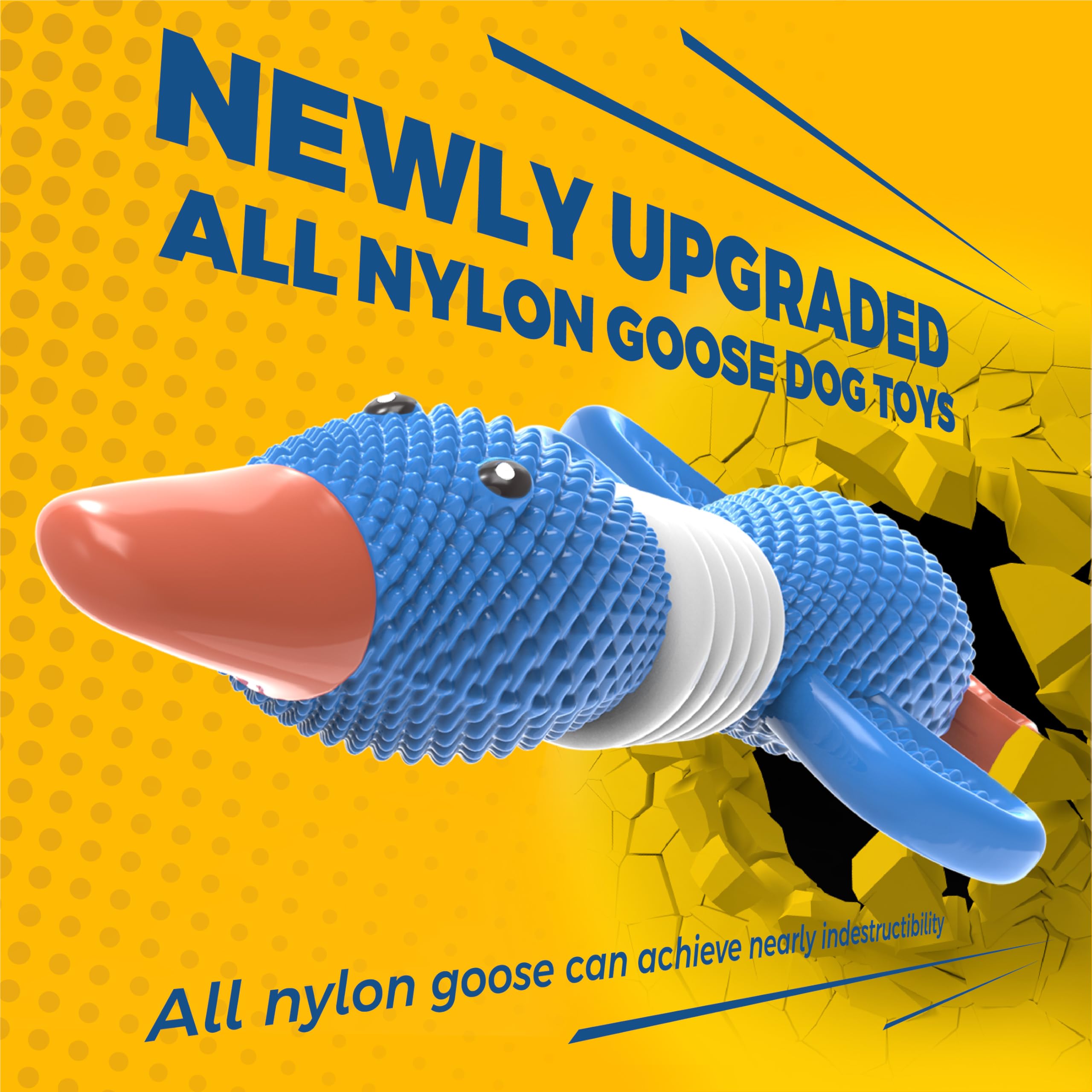 Jouet Vitscan oie en nylon, aile solide pour mordiller.