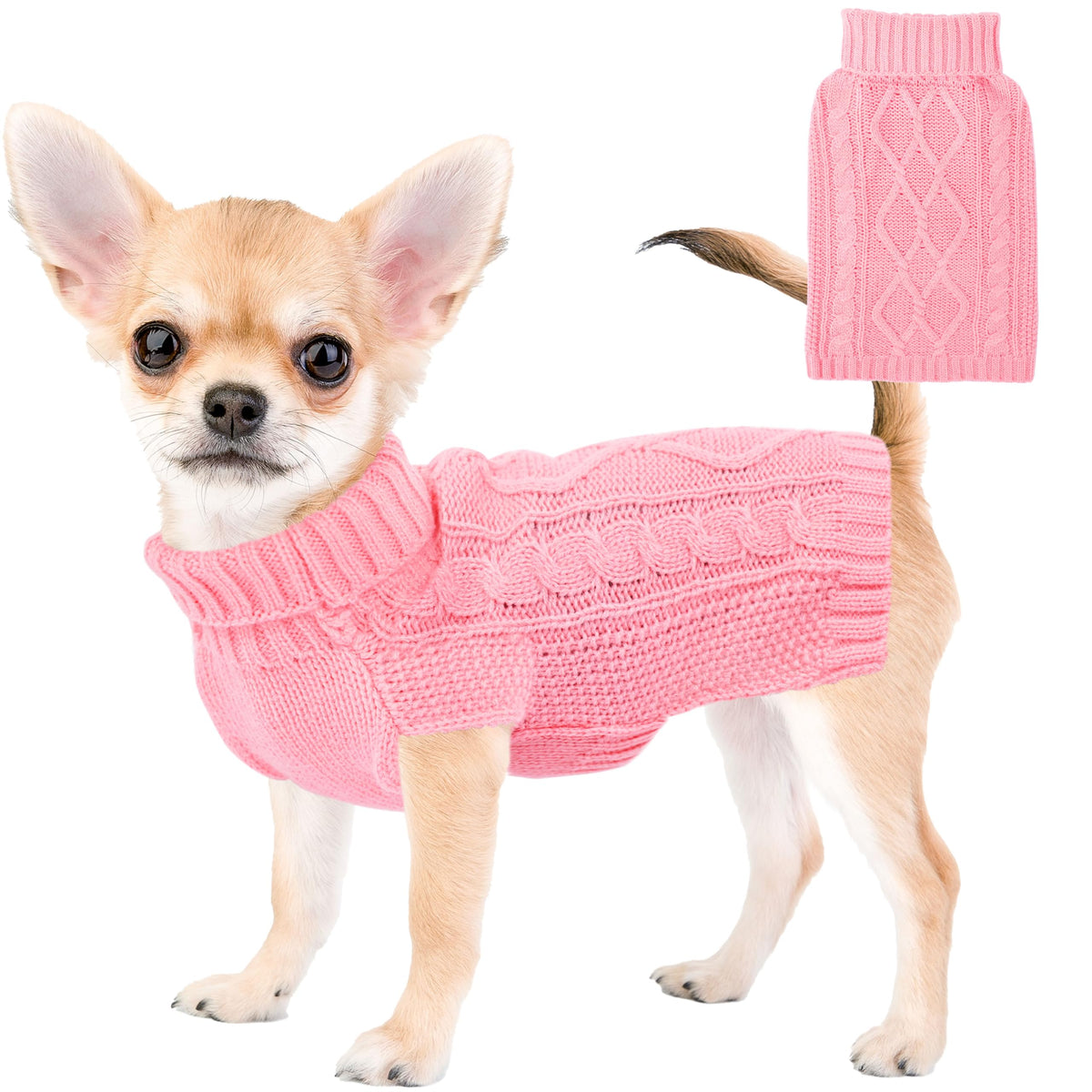 Pull Viunimo pour petit chien, col roulé, chaleur douce en hiver.