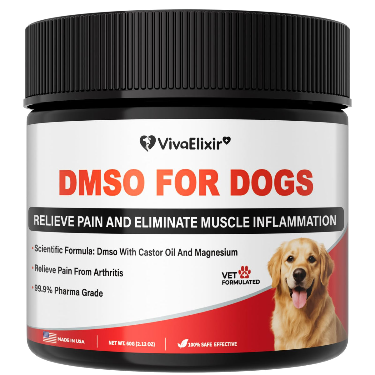 VivaElixir baume DMSO – amélioration potentielle de l absorption pour le confort articulaire du chien