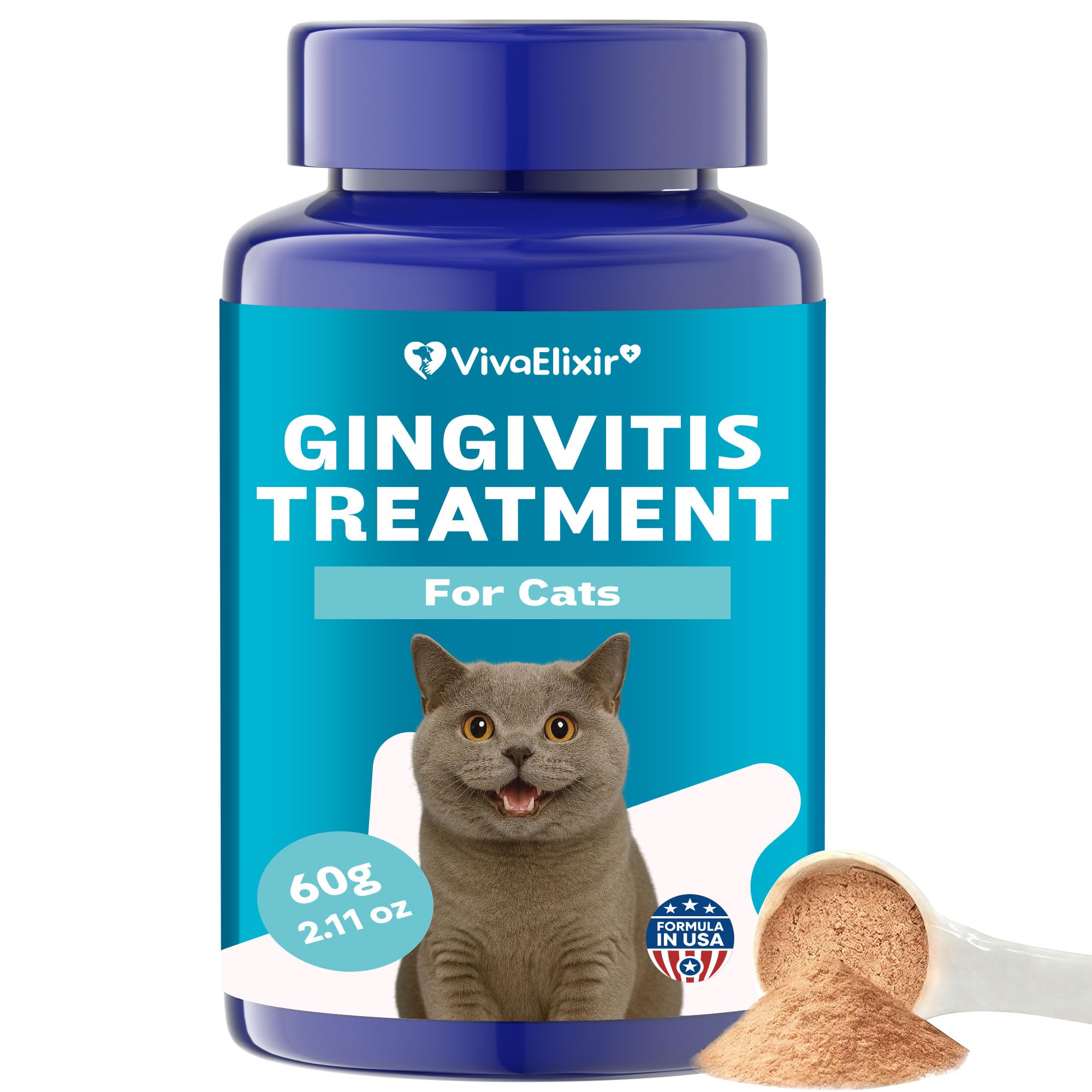 VivaElixir Cat Dental Care: poudre gingivite; aide à soulager l'inflammation des gencives.