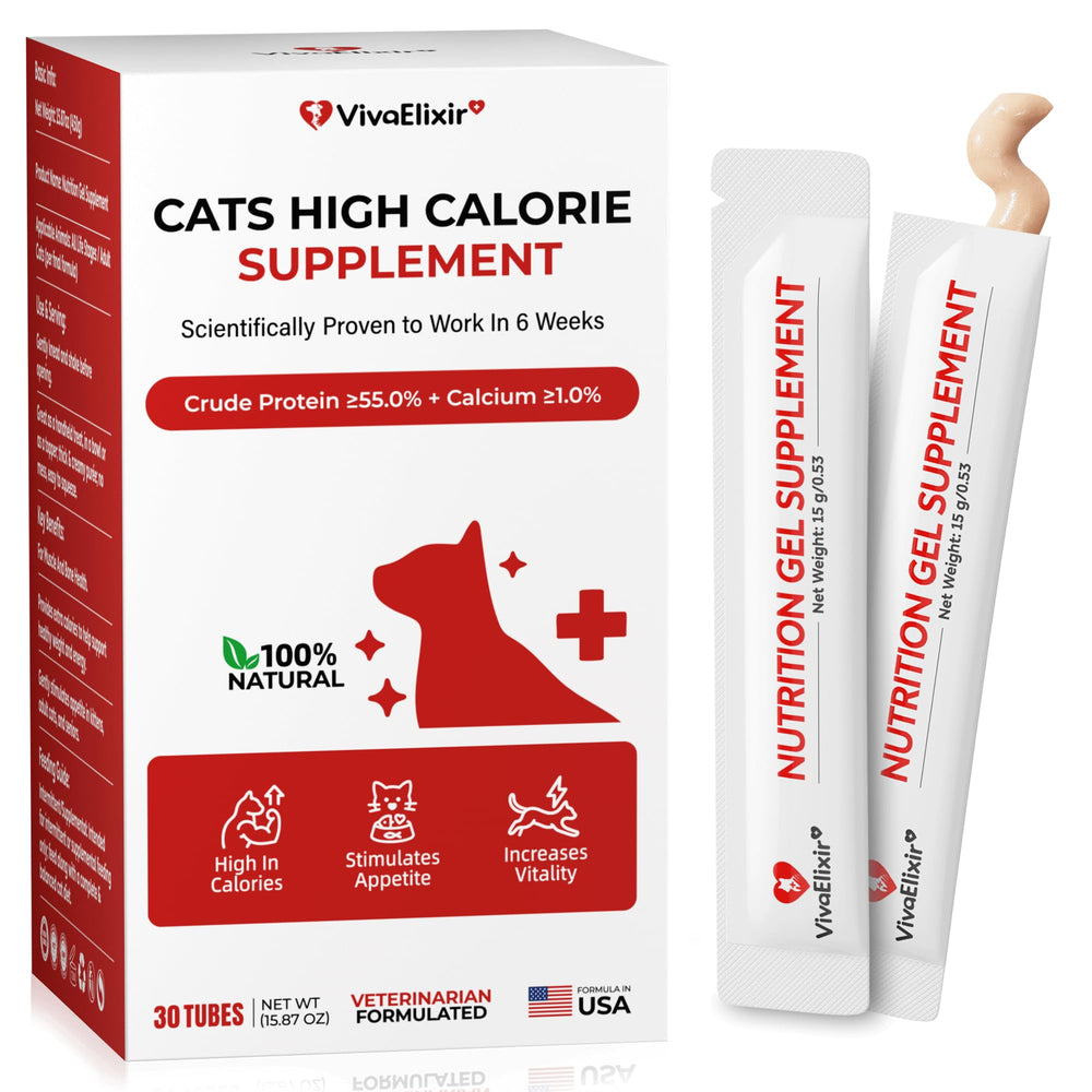 VivaElixir pâte haute calorie pour chats, texture crème douce stimule l'appétit.