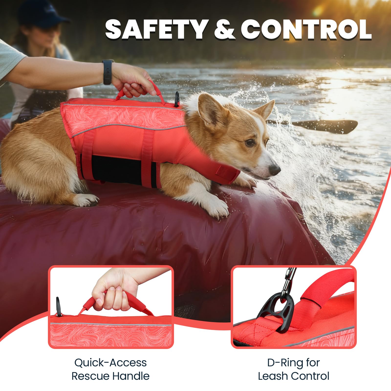 VIVAGLORY gilet-chien-flottabilite-superieure offre plus de stabilité aquatique.