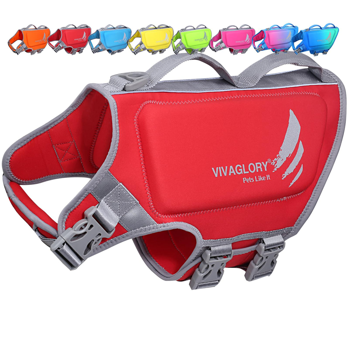 Gilet VIVAGLORY haute flottabilité avec poignée pour chien en eau