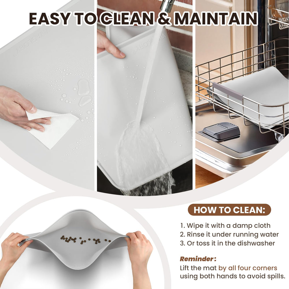 VIVAGLORY tapis-nettoyage-simple: se lave rapidement et sans effort.