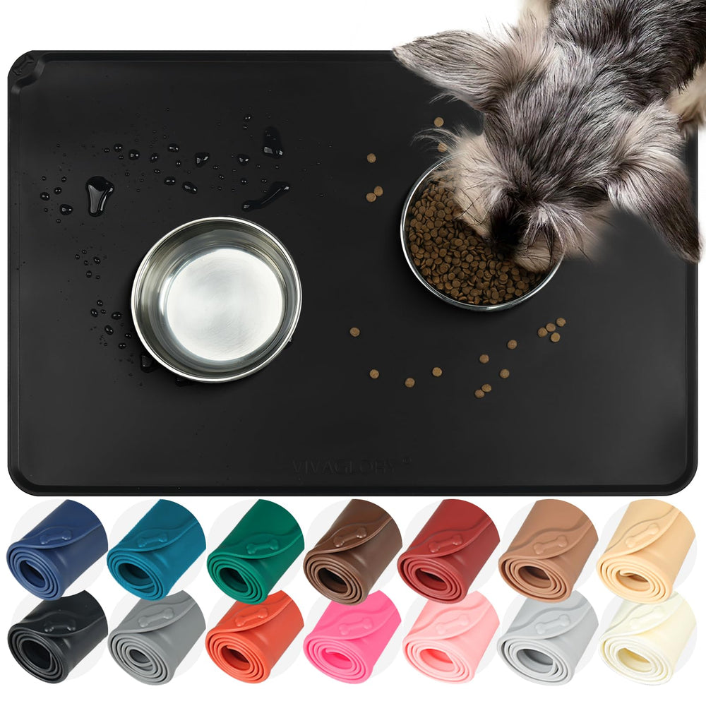 Tapis alimentaire VIVAGLORY Flexmat pour chien, antidérapant et facile à nettoyer.