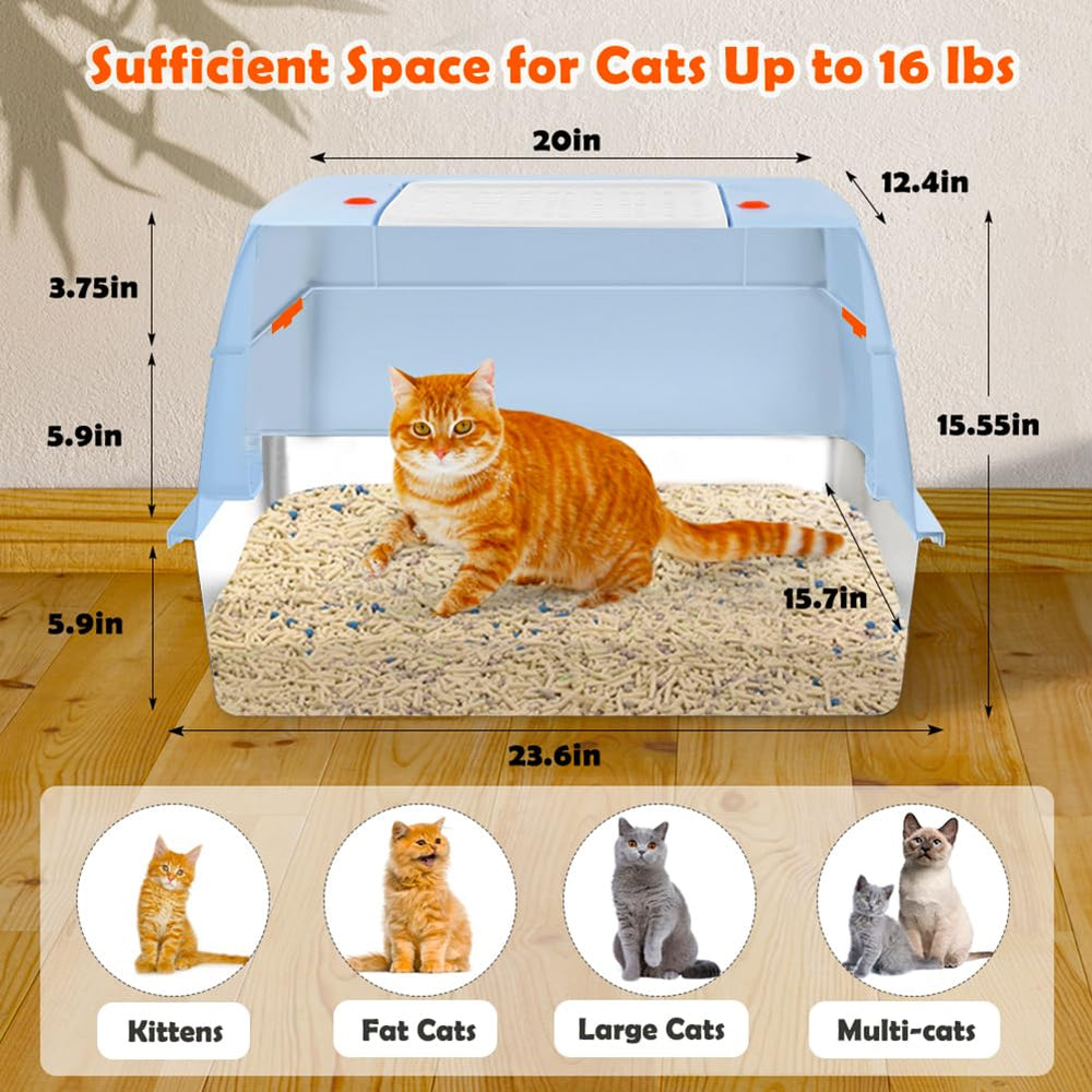 Bac litiere Vivifying en acie r avec porte laterale XL pour grands chats