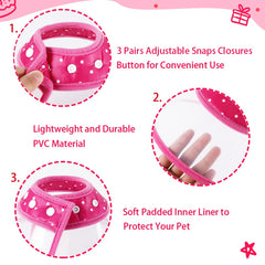 Vivifying Cône Elizabethan Rose pour petit chien, léger et ajustable.