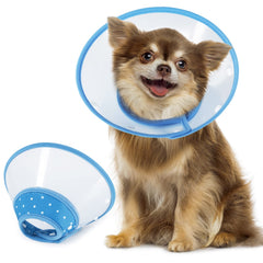 Cône Vivifying pour petit chien bleu, idéal en récupération.