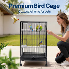 Détail du cadre en fer robuste de la cage Vivohome