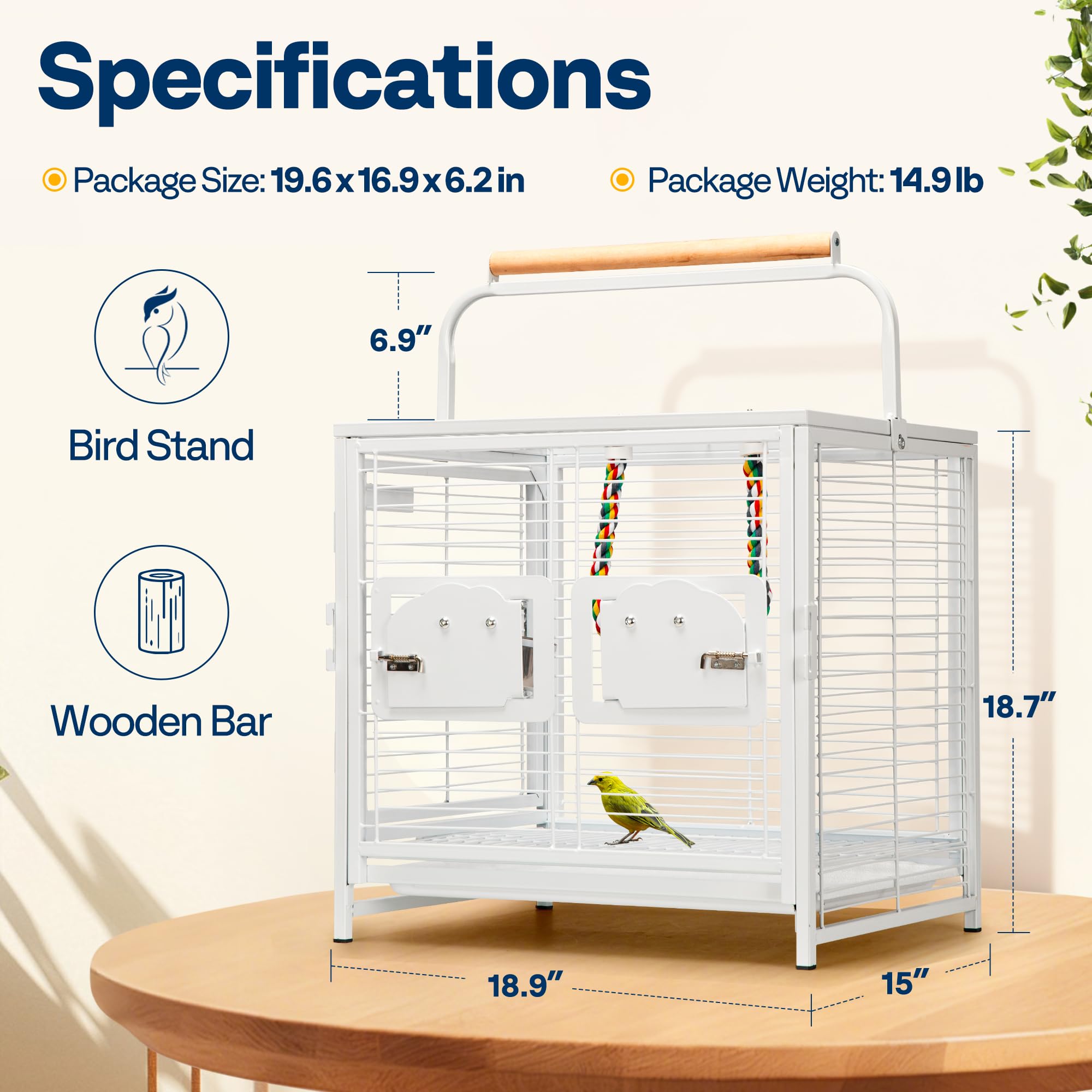 VIVOHOME cage au design compact et léger.
