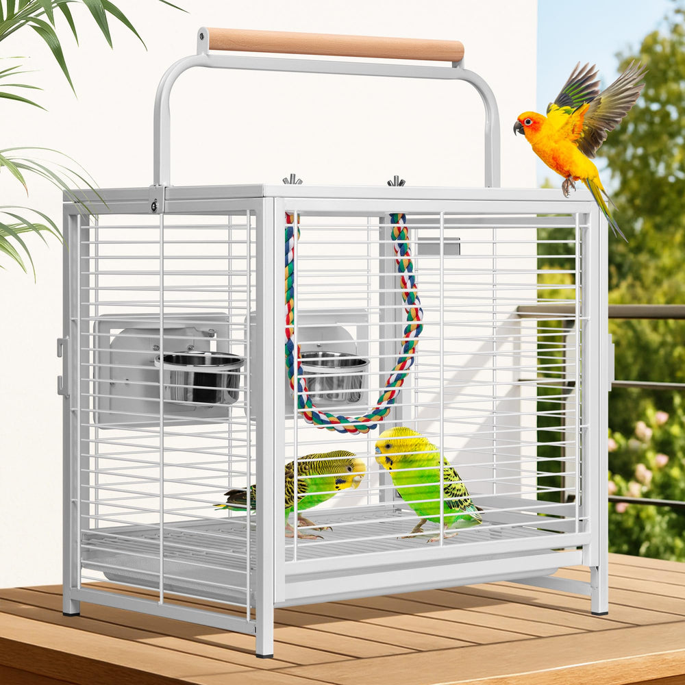 VIVOHOME cage de transport pour oiseaux, pratique en voyage.