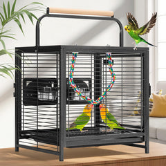 Cage VIVOHOME de voyage en fer forgé vue avant, sécurité et solidité pour déplacements