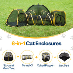Espace de jeu multi-positions dans l’enclos VIVOHOME pour chats actifs.