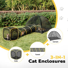 VIVOHOME Enclos chat extérieur, cabane confortable pour repos et observation.