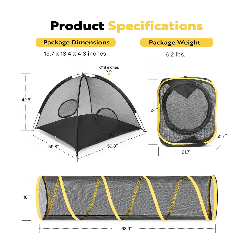 VIVOHOME Enclos chat extérieur, utilisation polyvalente idéale pour camping et voyages.