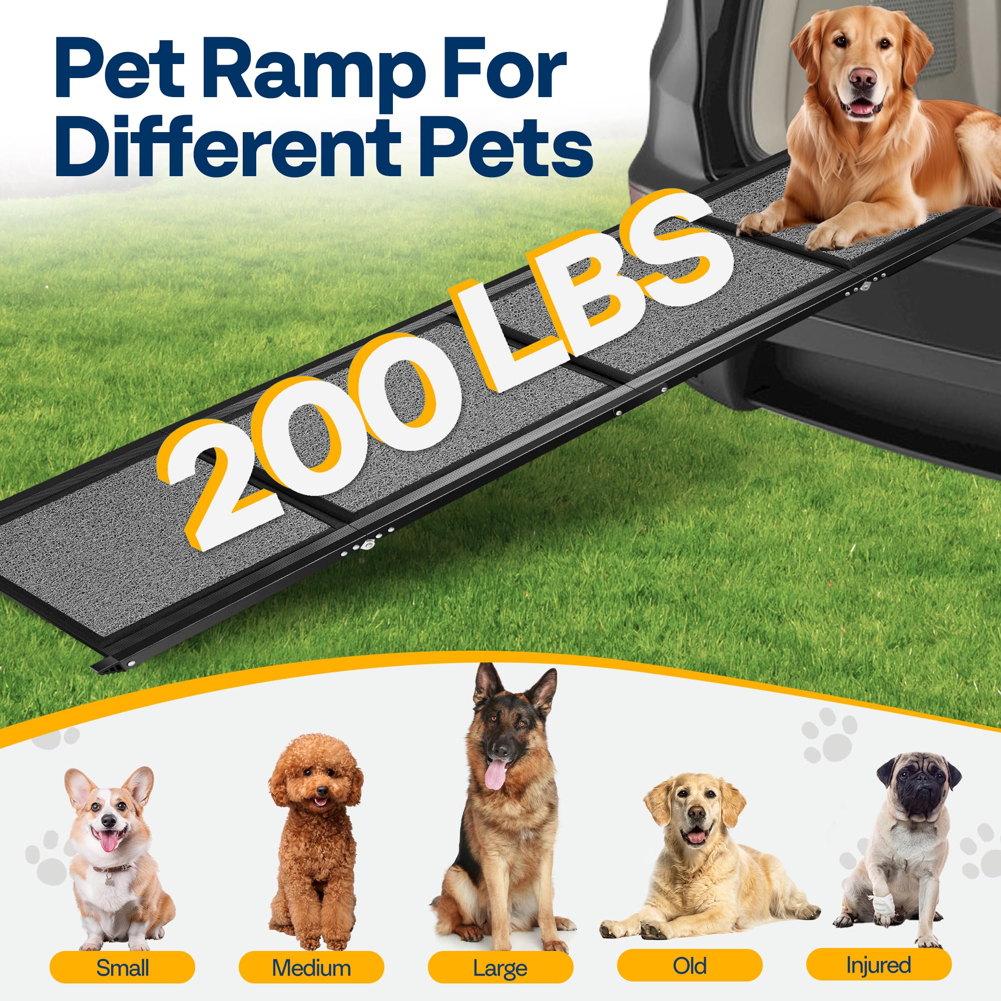 VIVOHOME rampe chien capacite-200-livres : support robuste pour chiens lourds