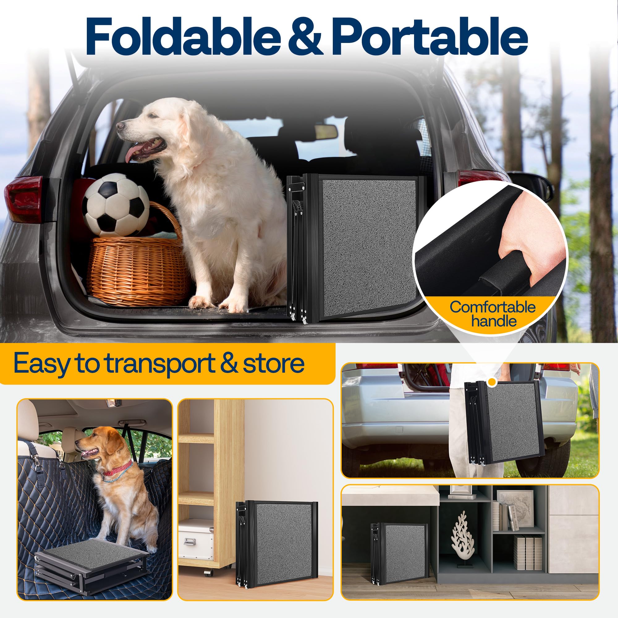 VIVOHOME rampe chien poignée rembourrée : transport confortable