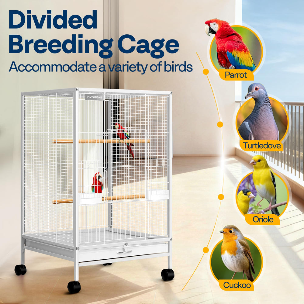 Serrures durables et espacements des fils VIVOHOME, sécurité renforcée pour les oiseaux.