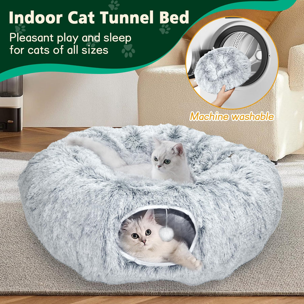 VIVOYAN tunnel-chat-boules-suspendues: stimulent curiosité et jeu actif.