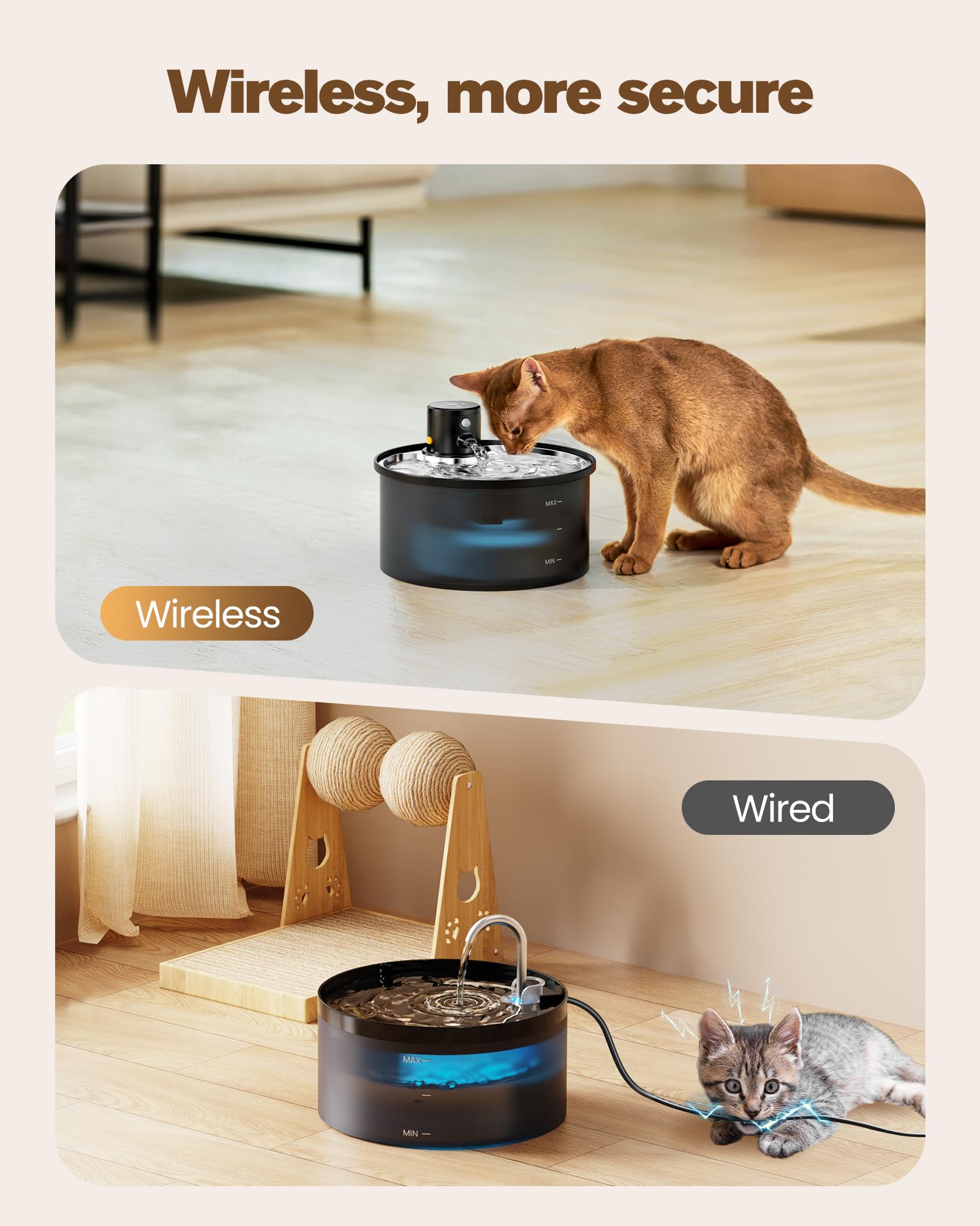 VKIMISS assiette eau inox chat présentant une surface hygiénique et facile à nettoyer