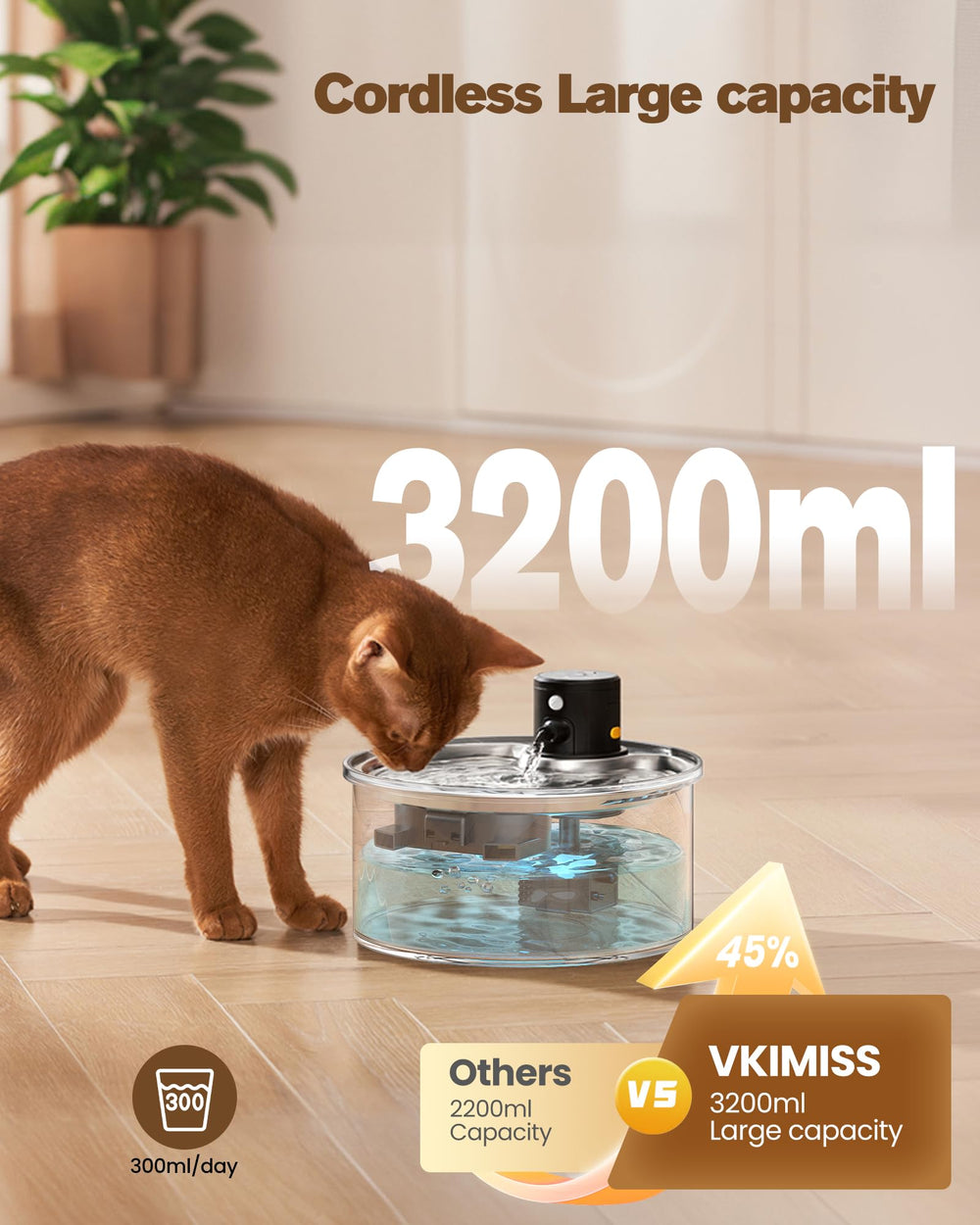 VKIMISS trois-modes-flux-eau chat permettant d'adapter le débit