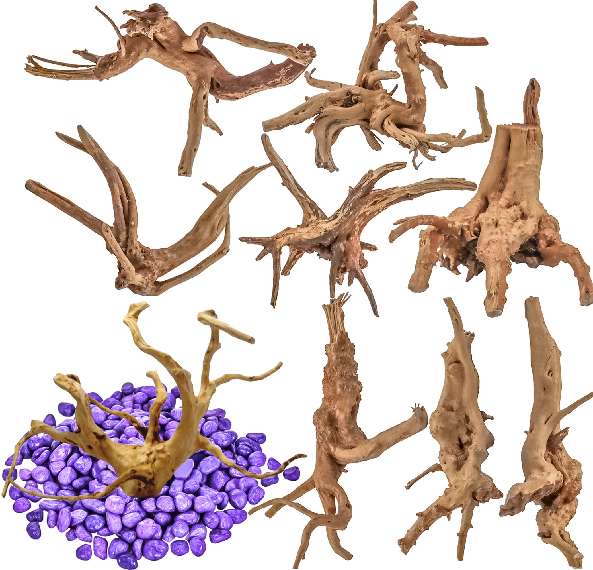 Vmiapxo bois-drift naturel pour aquarium, decor realiste et apaisant.