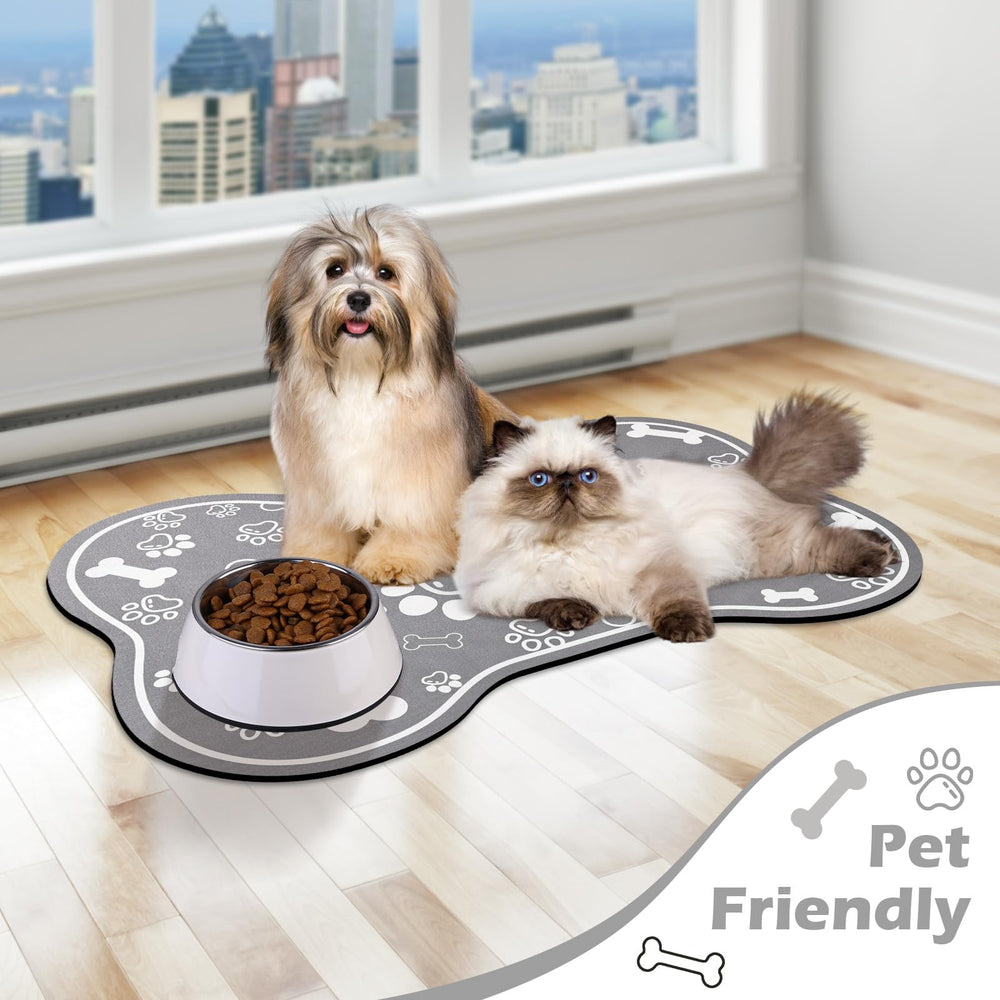 Voanos tapis gris 30x45 cm, taille pratique pour chiens et chats.