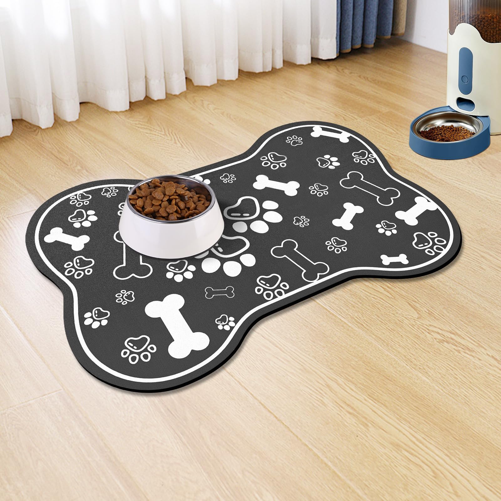 Voanos tapis os noir 12x18, pour repas propres et sans déversement.