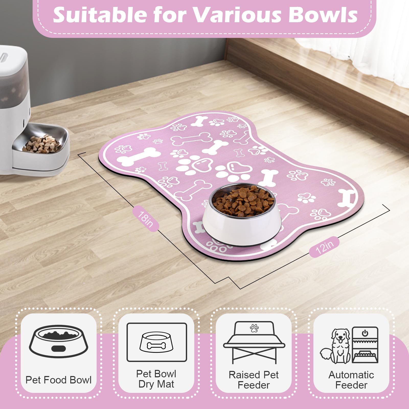 Voanos tapis compatible avec bols, maintien en place lors des repas.