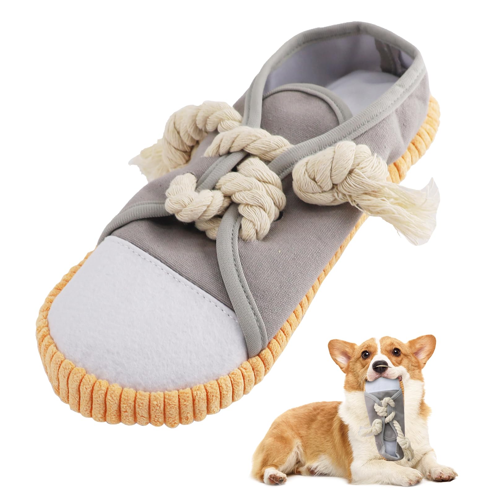 Jouet vocheer pour chien – chaussure interactive gris, stimule l'activité et l'imagination.