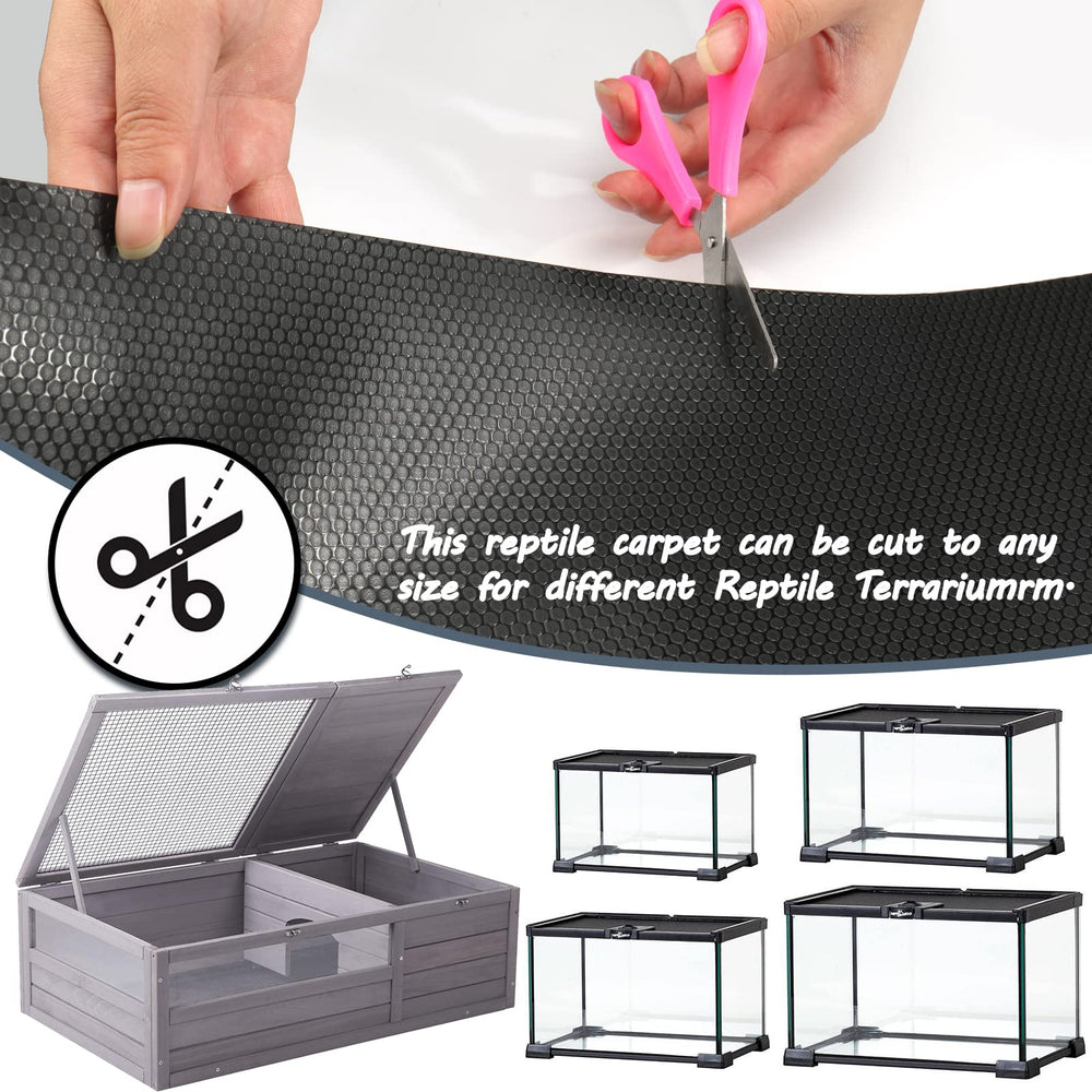 Vodolo tapis-terarium découpable, s'adapte à différentes tailles noires 118pouces.