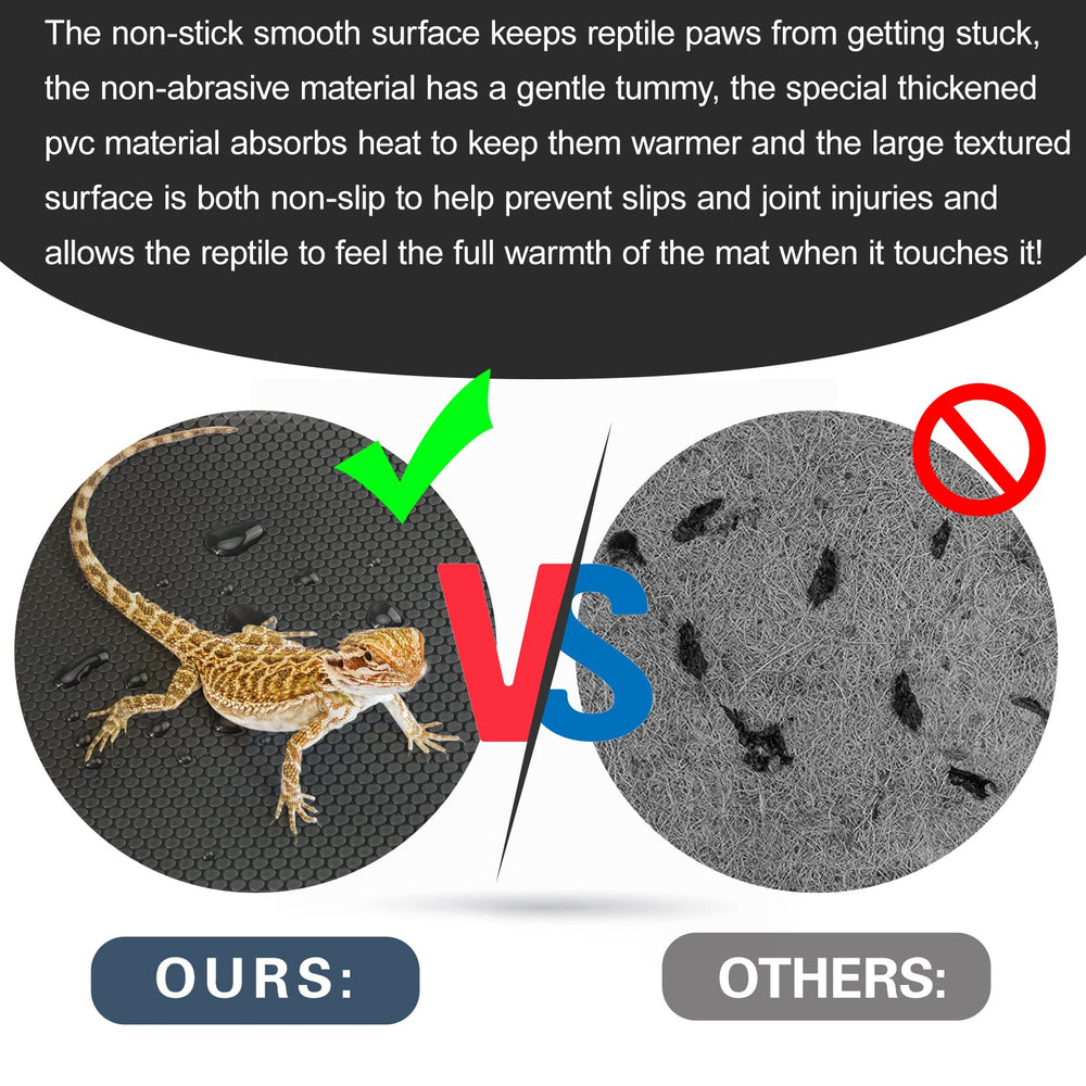 Vodolo tapis-terarium durable et lavable à l'eau, noir 118pouces.
