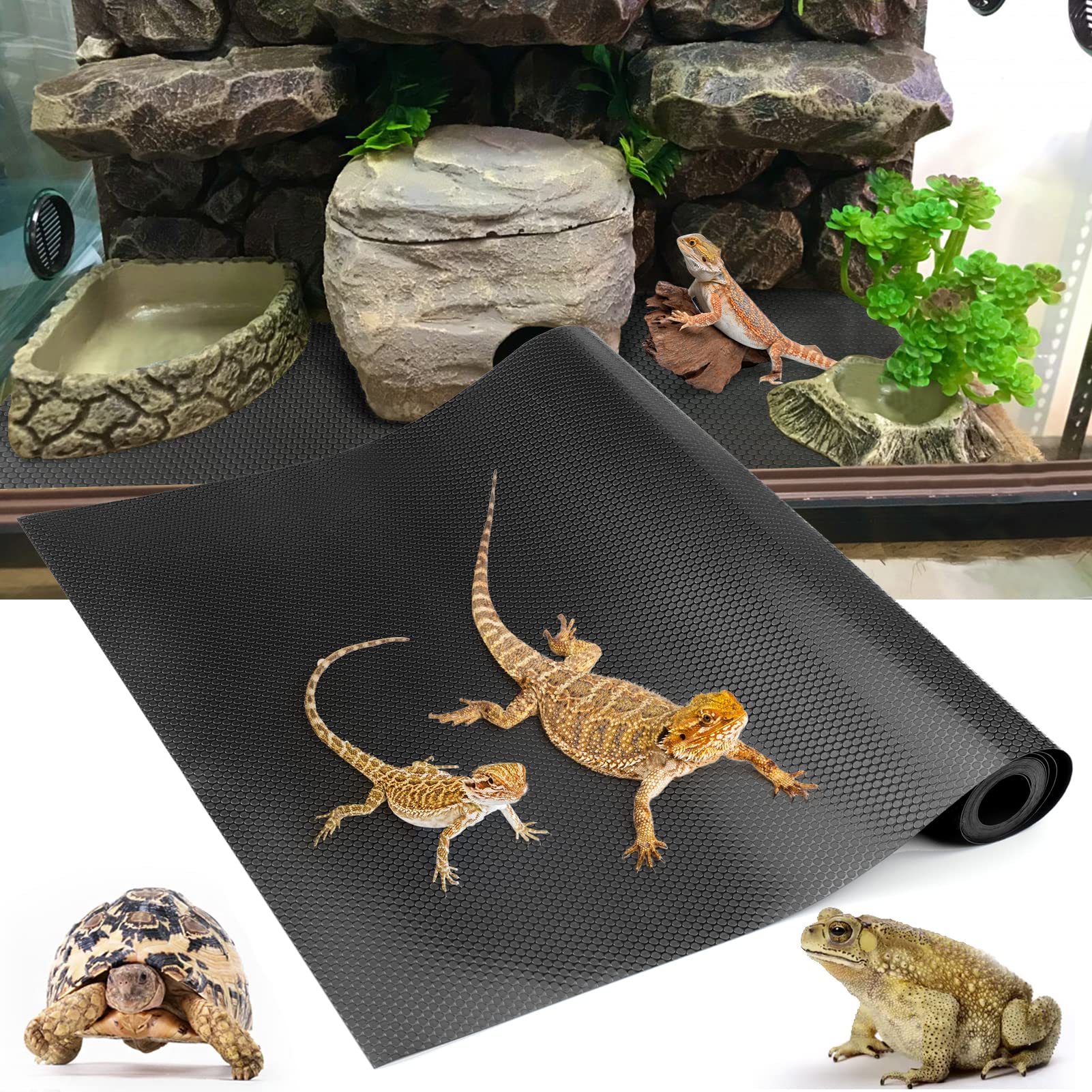 Vodolo tapis terrarium noir 79 pouces, vue d ensemble et entretien facile.