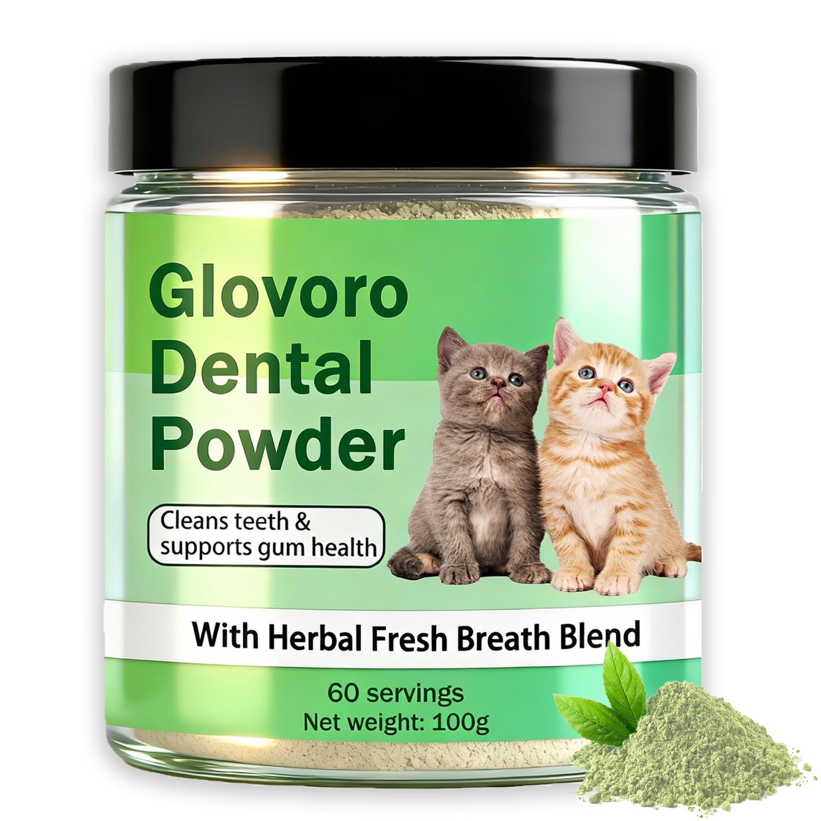 Voererh Glovoro Poudre Dentaire pour chat – bouche fraîche et respiration améliorée